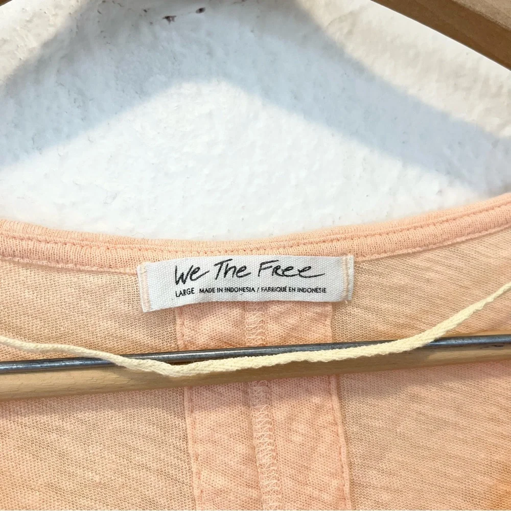 Free People We The Free Shirt Top Oversized Boxy Peach Coquette Large L